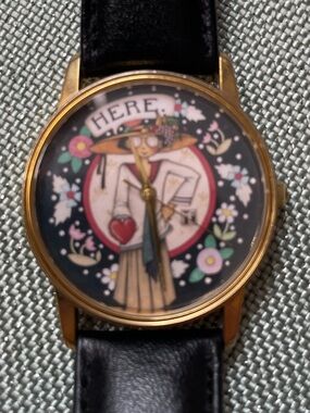 Classic Mary Engelbreit watch with “here’s my heart” illustration.